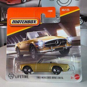 Matchbox 1963 Mercedes 230 SL Pagoda Gold Lifetime 46/125 Short Card